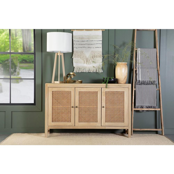 Zamora Rectangular 3-Door Accent Cabinet - Natural Eco-Friendly Mango Wood