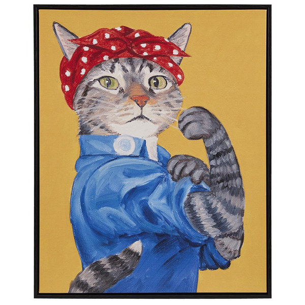 Rosie the Feline Framed Canvas Wall Art