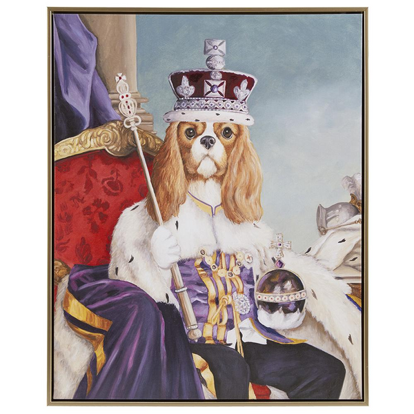 King Charles Spaniel III Framed Canvas Wall Art | Regal Dog Portrait by Madison Park