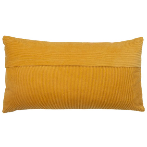 14"x26" Indoor Pillow - Rizzy Home Gold Accent, 100% Cotton, Ribbed Velvet Corduroy Design