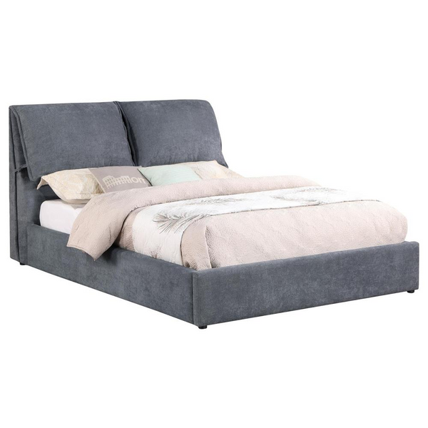 Laurel Upholstered Eastern King Platform Bed with Pillow Headboard - Charcoal Grey | Ultimate Comfort & Sophistication