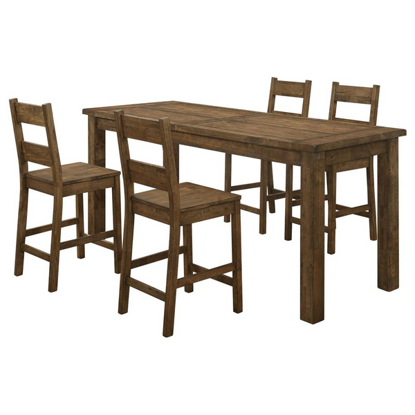 Coleman 5-piece Counter Height Dining Set - Rustic Golden Brown, Farmhouse Chic Design