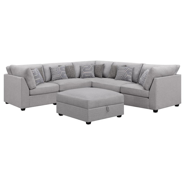 Cambria 6-Piece Upholstered Modular Sectional Sofa - Stylish & Versatile Grey Furniture