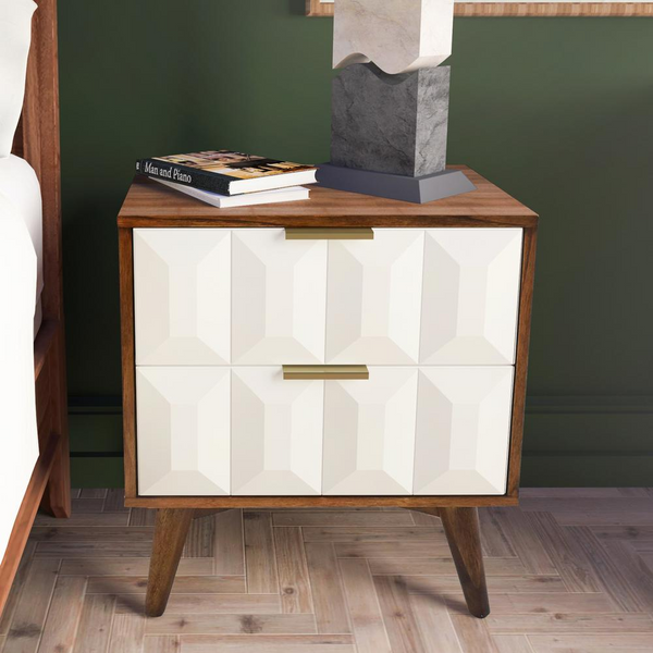 Ginny Nightstand - Mid-Century Modern Style with Whisper-Quiet Drawers