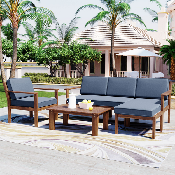 Multi-person Outdoor Sofa Set with Table - Perfect for Gardens, Backyards & Balconies