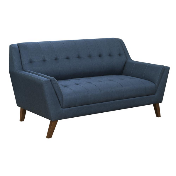 Wallace & Bay Browning Loveseat, Navy Peacock - Stylish Mid-Century Modern Design