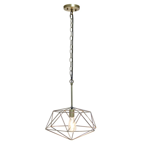 Paragon Hanging Ceiling Pendant Fixture, Antique Brass