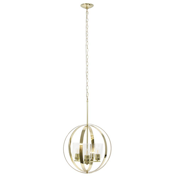 Lalia Home 3-Light 18" Adjustable Industrial Globe Hanging Metal