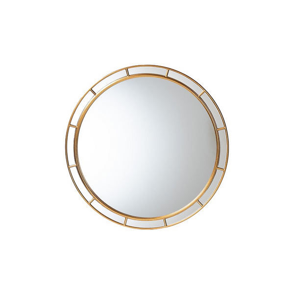 Ulvi Antique Goldleaf Round Accent Mirror - Elegant Wall Decor