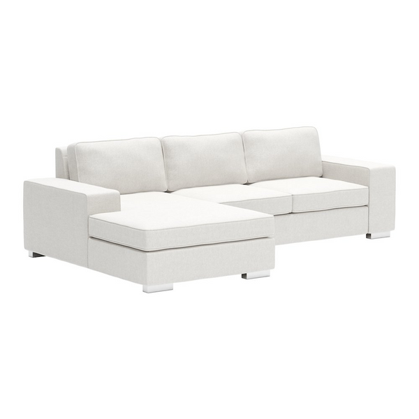 Brickell Sectional White - Modern and Comfy Polyester Fabric Sectional Sofa