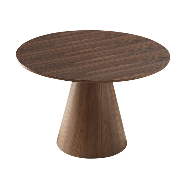 47.24'' Round Modern Style MDF Wood Dining Table in Walnut for Kitchen, Living Room or Cafe