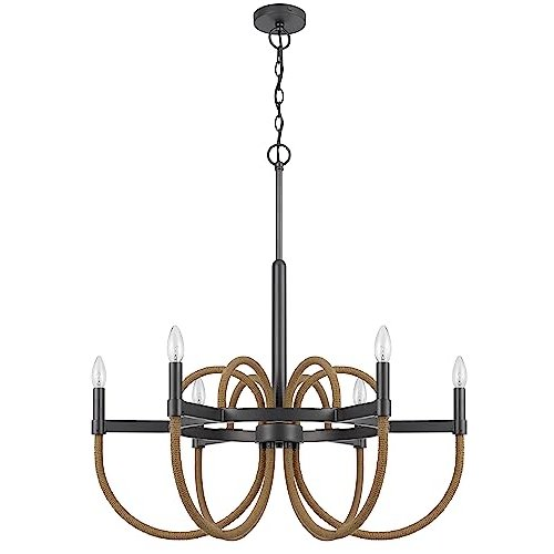 Rowland Metal/Burlap Roped Chandelier