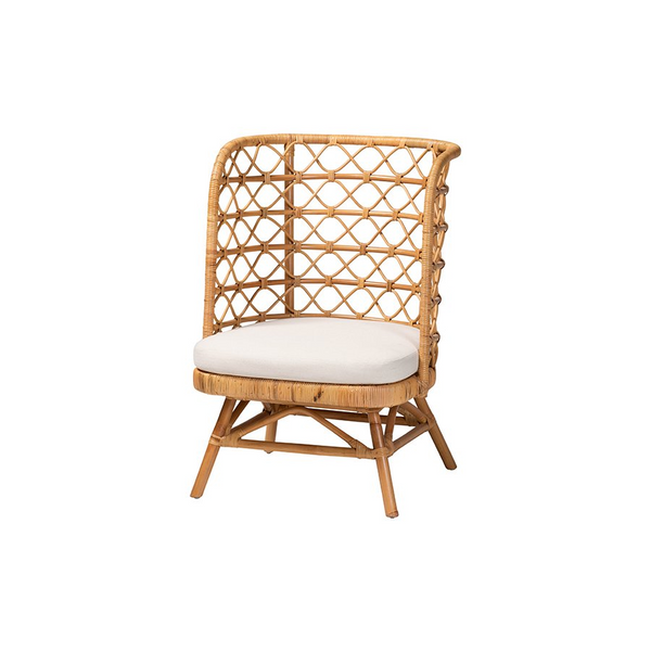 Tania Bohemian Light Honey Rattan Accent Chair - Handcrafted Natural Rattan