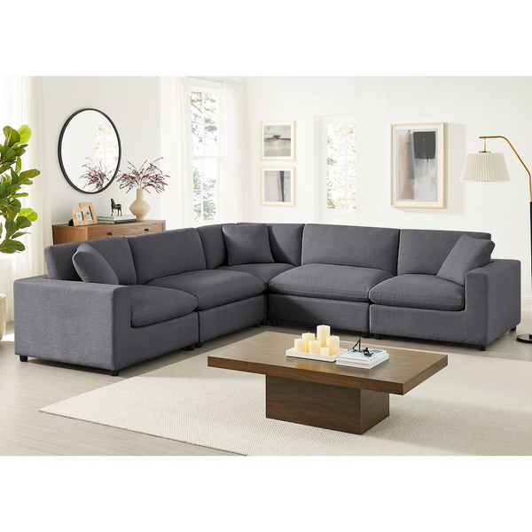 Casella Modular 5-Piece Sectional - Ultra Comfortable, Family-Friendly, Customizable Living Room Furniture