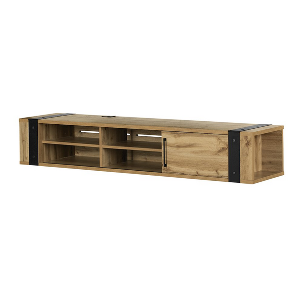 Munich Wall Mounted Media Console, Nordik Oak - Stylish & Functional TV Stand