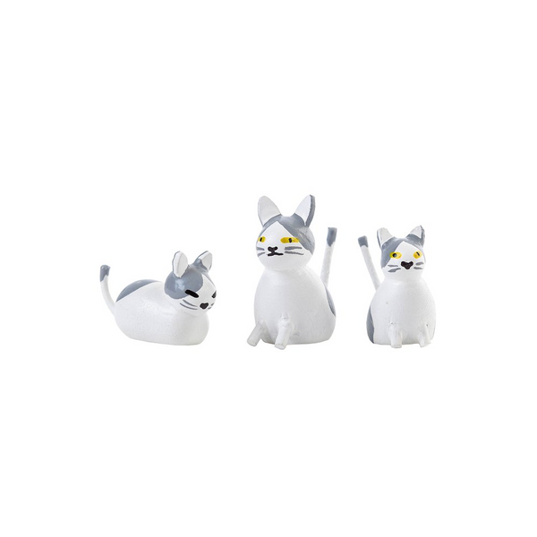 Handcrafted Cat Family Figurines - Gloss Finish, Made in Germany