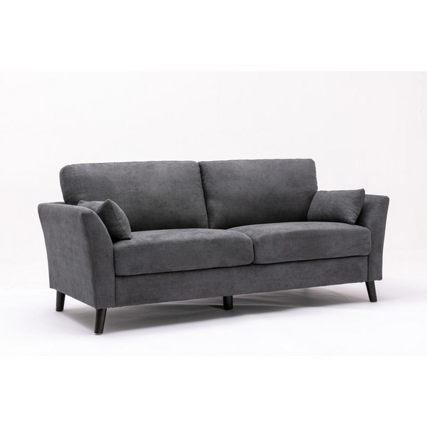 Damian Gray Velvet Fabric Sofa - Classic Design, Comfortable and Stylish