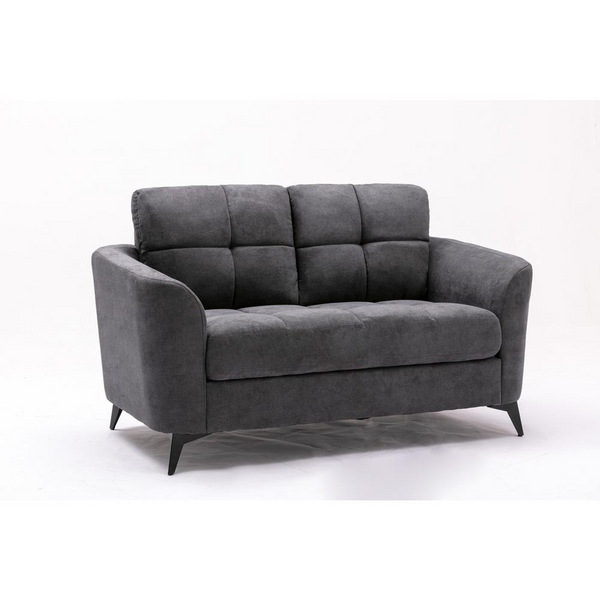 Callie Gray Velvet Fabric Loveseat - Comfortable and Stylish | Shop Now