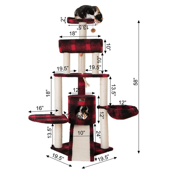 Armarkat Classic Real Wood Cat Tree Four Levels - Sturdy and Stylish Cat Furniture