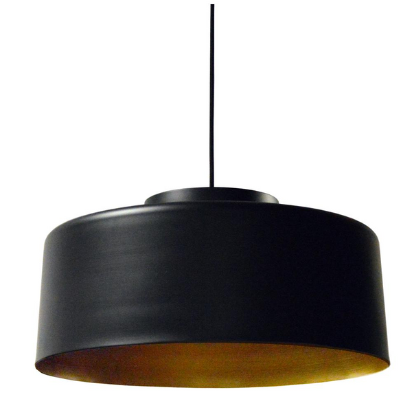 1LT Incandescent Metal Pendant, Black & Gold Finish | Modern Lighting