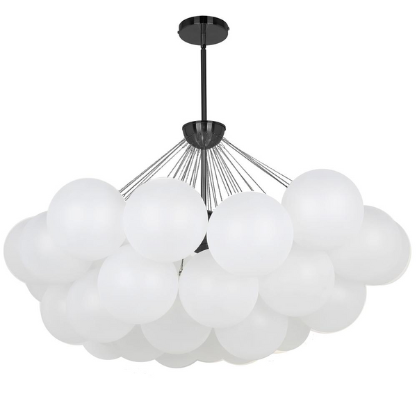 Modern 8-Light Chandelier with Frosted Glass Globes – Perfect for Living Rooms, Bedrooms, Offices