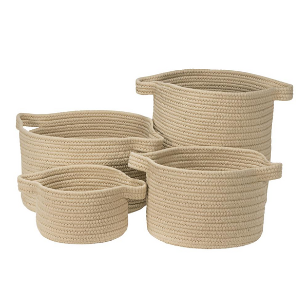 American Farmhouse 4-Piece Basket Set - Wheat | Handcrafted & Durable Storage Solution