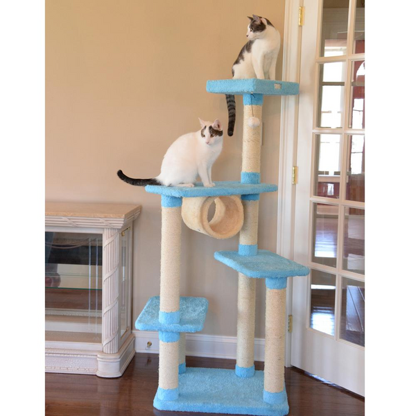 Armarkat Real Wood Cat Climber Premium Cat Jungle Tree with Platforms Skyblue