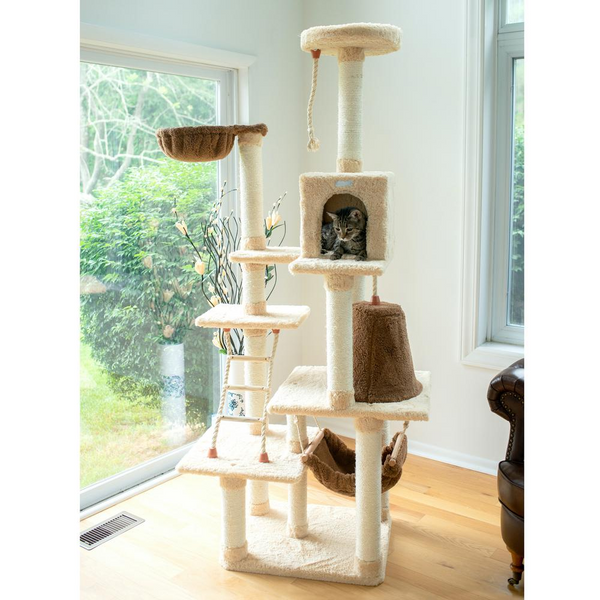 Armarkat Real Wood Cat Climber Play House - Premium Cat Furniture with Multiple Levels and Fun Features