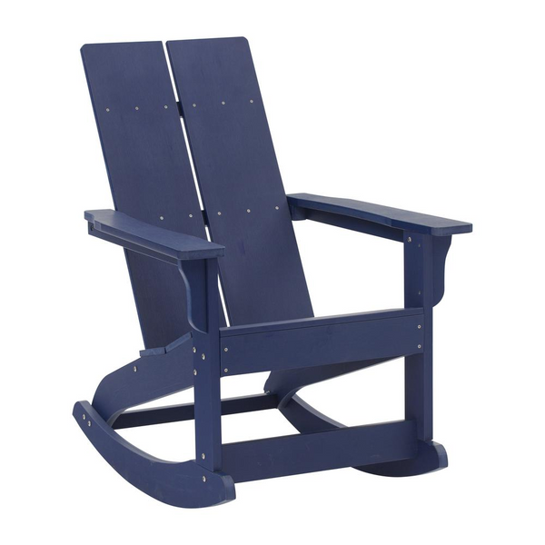 All-Weather Poly Resin Wood Rocking Adirondack Chair - Navy | Indoor & Outdoor Use