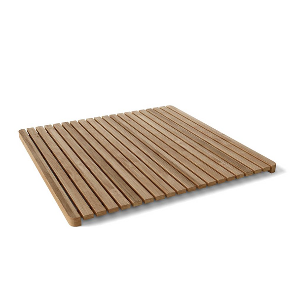 Large Square Shower Mat - Premium Teak Wood, Non-Slip Design