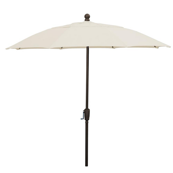 9' Oct Home Patio Umbrella 8 Rib Crank Champagne Bronze with Natural spun acrylic canopy