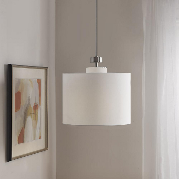 Metal Pendant with Drum Shade - Urban Sophistication for Any Room