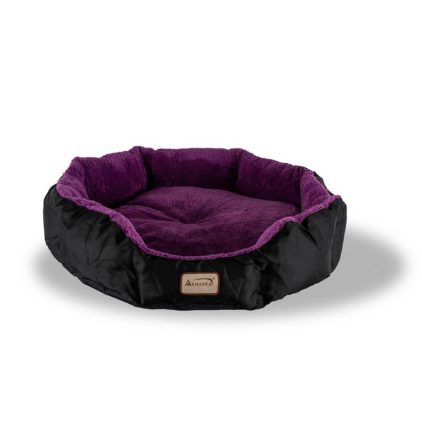 Armarkat Large Soft Cat Bed - Purple & Black | Cozy, Plush & Stylish