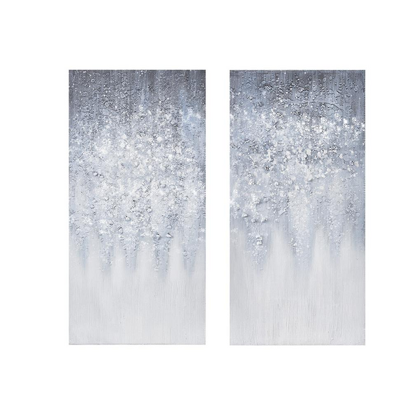 Madison Park Winter Glaze Heavily Embellished 2-piece Canvas Wall Art Set