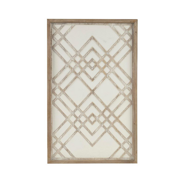 Two-tone Overlapping Geometric Wood Panel Wall Decor - Modern Home Art