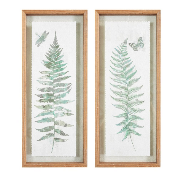 Madison Park Linden Fern 2-Piece Framed Glass Wall Art Set