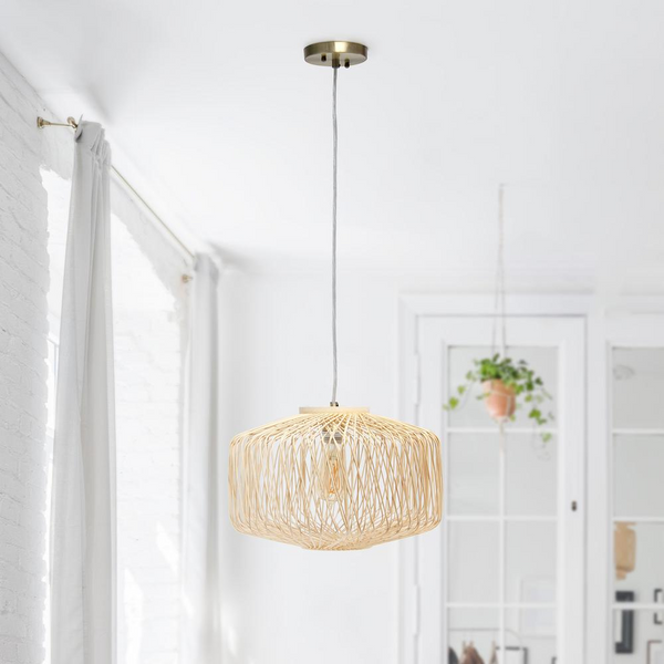 Lalia Home Circular Rattan Pendant - Boho-Inspired Lighting for Your Space