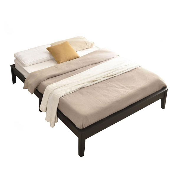 Better Home Stella Solid Pine Wood Full Platform Bed Frame in Black