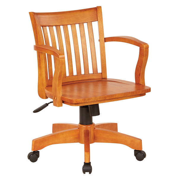 Deluxe Wood Banker's Chair - Adjustable Height and Tilt, Fruit Wood Finish