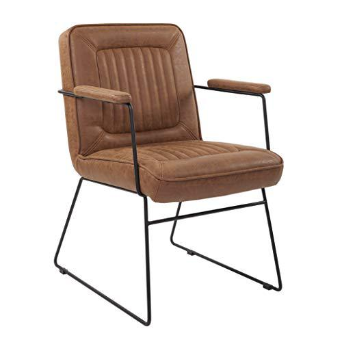 GT Chair in Sand Faux Leather with Black Sled Base - Comfortable & Stylish Seating