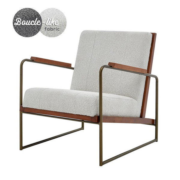 Damian Fabric Accent Arm Chair - Retro Industrial Style with Artisan Appeal