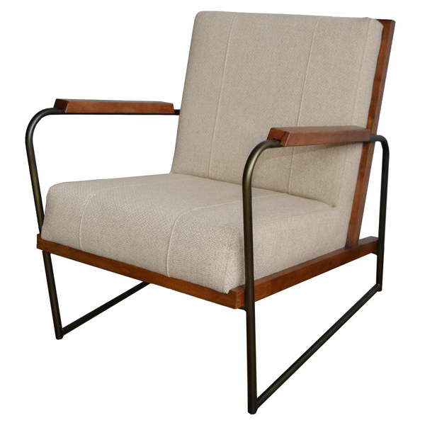 Damian Modern Fabric Accent Chair with Solid Wood & Iron Frame